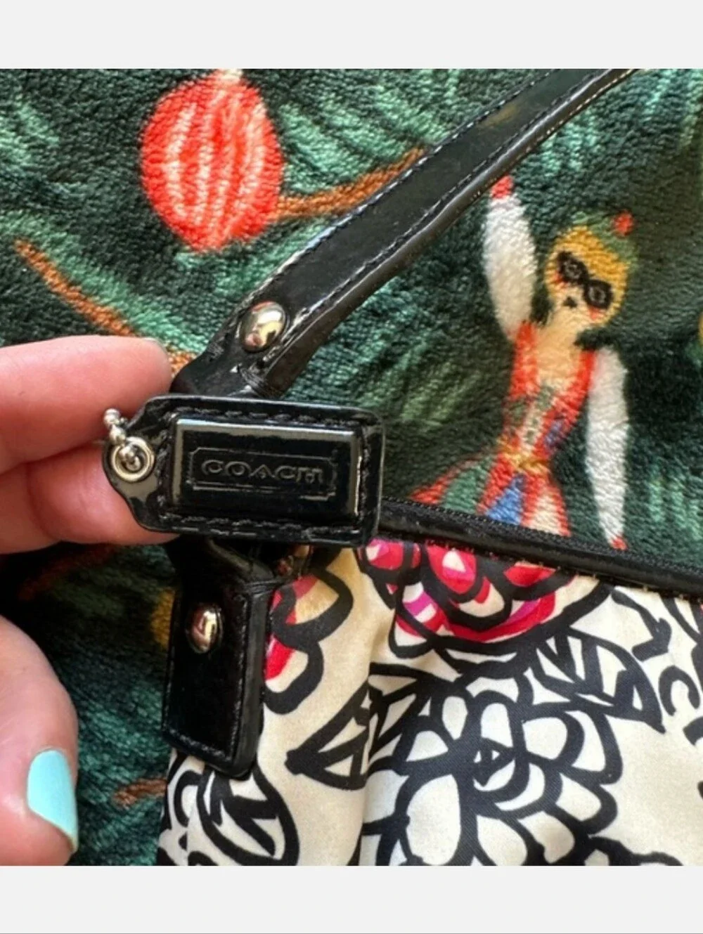 Coach Floral Sketch Mini Hobo in White, Black & Red 2009.